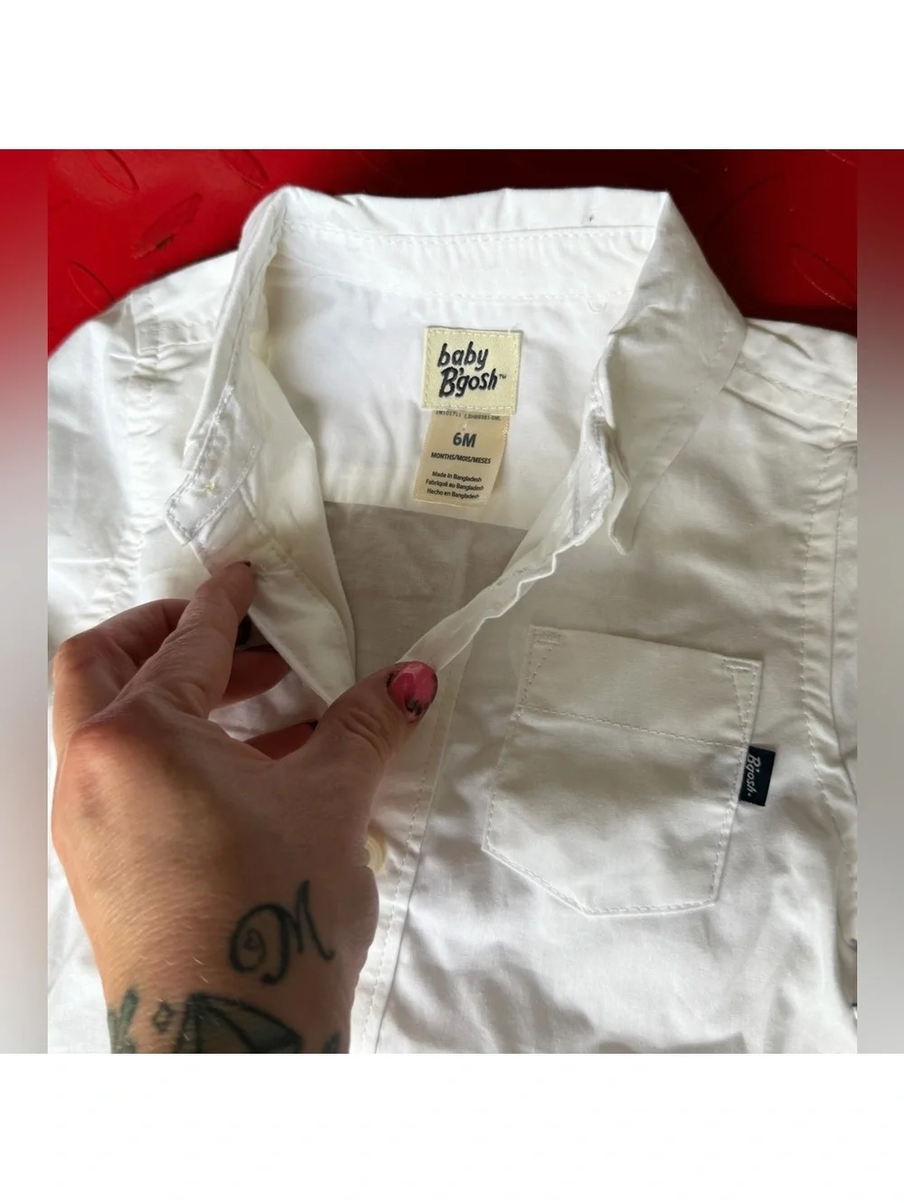 NWT 6 mos White Button-Up Baby Onesie